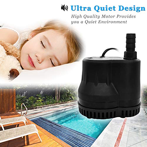 PULACO Swimming Pool Cover Pump (600 GPH 40W), Automatic Shut Off