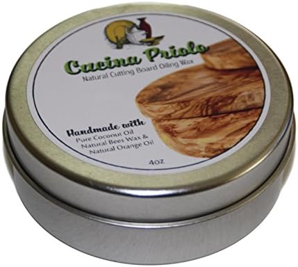 Cucina Priolo Cutting Board Wax - Natural Coconut Oil, Beeswax, and Orange Essential Oil - Perfect for Preserving the Luster of Your Elegant Wood Cutting Boards
