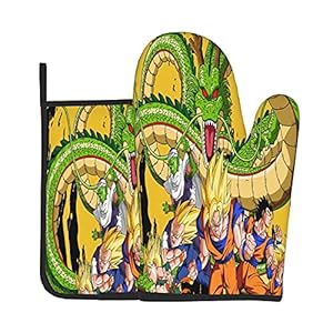 Xiaoxian Dra-gon Ba-ll Z 47 Hittebestendige Keukenovenhandschoenen, ovenhandschoenen en potdekselhandschoenen veilig…