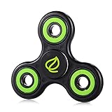 Exgreem NEW 2017 DIRT RESISTANT EDC Tri-Spinner Fidget Toy Smooth Surface Finish Ultra Durable 2-3 Min Spins Non-3D printed (one pack) (One Black/green)