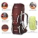 MOUNTAINTOP 70L Internal Frame Backpack Camping Backpacking Hiking Backpack for Men Women with Rain Cover,Maroon
