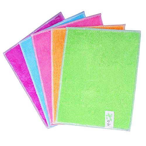 Ls-opTImal-Bamboo-Dish-Cloths-Kitchen-WipesColor-Rags-5-Packs-Washable-Reusable-Absorbent-Sustainable-Durable-Dish-Rags-Replace-Your-Sponge7-x-9-in100-Bamboo-Fiber