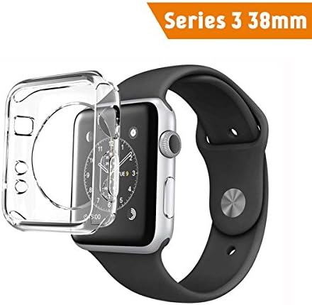 Ceavis for Apple Watch 3 Case 38mm, Apple Watch 2 Case 38mm, iWatch Screen Protector Tpu All-around Protective Case 0.3mm HD Clear Ultra-thin Cover for Apple Watch Series 3/2 (38mm)