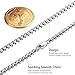 MOWOM Silver Tone 3.5mm Wide Stainless Steel Necklace Chain Rolo Cable Link 14~40 Inch