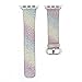 MIFFO Apple Watch Band Leather iWatch Strap Extreme Deluxe Shiny Bling Glitter Leather Bracelet Wristband for Apple Watch Series 1, Series 2, Series 3 Sport Edition (Rainbow-38mm)