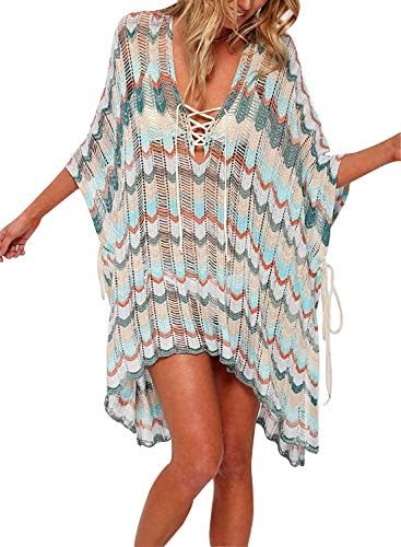Rainlover Womens Letters Print Baggy Swimwear Bikini Cover-ups Beach Dress