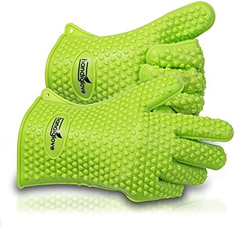 Handiglove Best Selling Heat Resistant Silicone Cooking Gloves Great for BBQ, Grilling &amp; Everyday Home &amp; Kitchen Use, Pair of 2