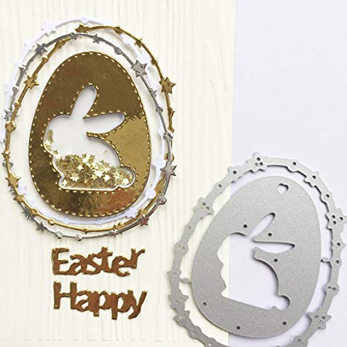 chuwa Cutting Dies SetHappy Easter Rabbit Egg Metal Stencils for Card Making Scrapbooking Carbon Steel Wedding Embossing Template DIY Craft Decor Gift - Thumbnail 7