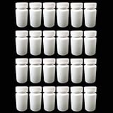 24 Pill Bottle Storage Container Pet Tin Vial White 100Ml Screw Cap Jar Medicine