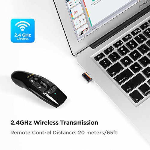 Lefant F8 Wireless Presenter with Red Laser Pointer 2.4GHz Remote USB Presentation Clicker with Scroll Wheel for PPT Keynote Presentation