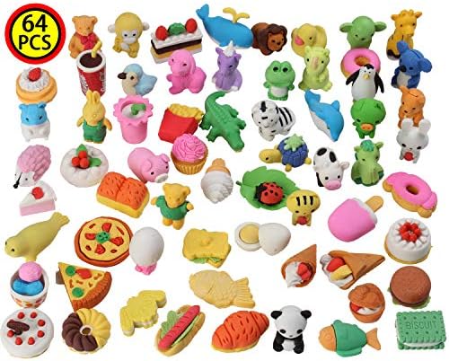 Joanna Reid 64 PCs Collectible Set of Adorable Puzzle Erasers for Kids Value Pack - No Duplicates - Puzzle Toys Best for Party Favors-Treasure Box Items for Classroom (64PCS)