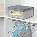 InterDesign Aldo Fabric Closet Storage Organizer Box for Clothing, Shoes, Handbags, Jeans - Medium, Gray