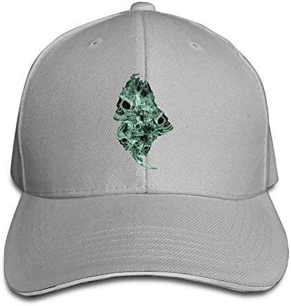 Smoky Skull Leisure Graphic Retro Unisex Sports Snapback Hats Sandwich Piping