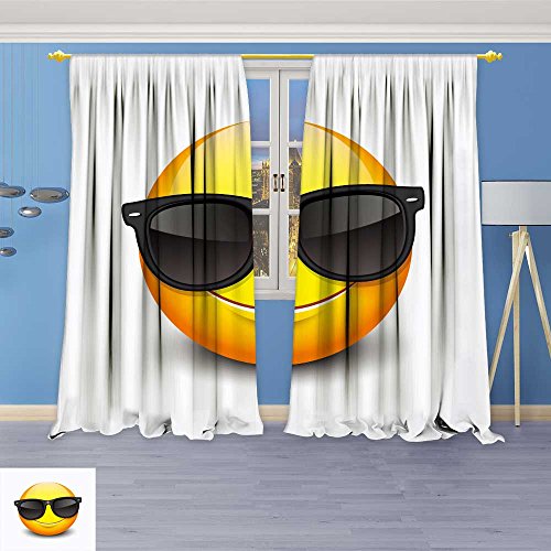 Sunglasses Japanese Emoticon - SOCOMIMI Blackout Burgundy Curtains smil Emoticon