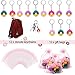 96 Pack Donut Party Favors Supplies Set-Donut Brooch, Necklace, Bracelet, Keychain, Ring, Hair Clip,Tattoo Sticker, Gift Bag, Donut Birthday Goodie Bag Toy Carnival Prizes for Kids Girls