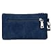 Lecxci Canvas Wristlets Bag Clutch Purses Wallet Slim Credit Card Holder Clutch with Removable Strap Cell Phone Wallet (Blue)