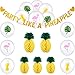 Tatuo Party Like A Pineapple Banner Pineapple Honeycomb Flamingo Leaf Pineapple Balloons for Hawaiian Party Birthday Wedding Home Favor