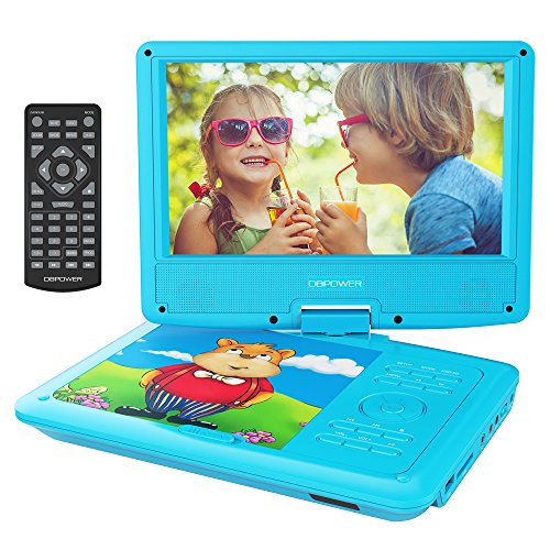 DBPOWER 9" Portable DVD Player with Rechargeable Battery, Swivel Screen, SD Card Slot and USB Port, with 1.8M Car Charger and 1.8M Power Adaptor (Blue) - $49.99