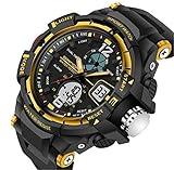 Kids Watches Outdoor Sports Children Watch Quartz Watch Boy Girls LED Digital Alarm Wristwatch Yellow