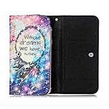 HUAWEI Raven LTE Case,[Without Dreams We Have Nothing] Style Universal Smartphone Flip Wallet Clutch Bag Wristlet Carrying Leather Case for Huawei Raven LTE H892L
