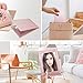 Fintie Portable Folding Vanity Makeup Mirror, Slim PU Leather Folding Compact Makeup Tabletop Travel Cosmetic Mirror with Standing - Rose Gold