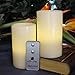 LED Lytes Flameless Candles, 2 Ivory Wax and Pale Yellow Flame Pillars Battery Operated with Remote for Christmas Holiday Decorations and Gifts