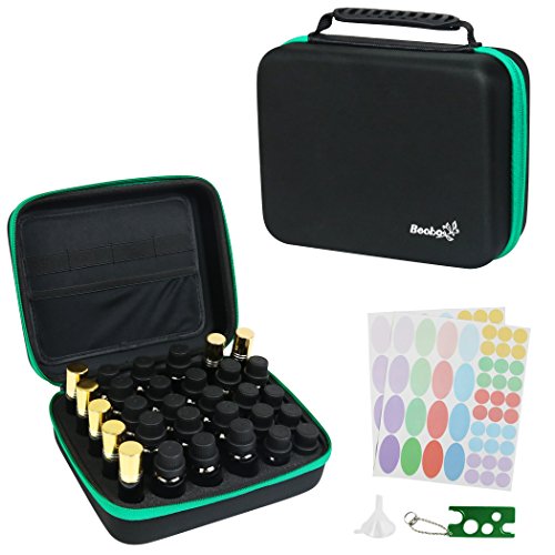 Becko Essential Oils Holders Travel Kit Case for 5, 10, 15, 20ml Vials, Holds up to 30 Bottles, Hard Case High Density Foam Protection, with Enclosed Funnel, Sticker labels & Opener - Thumbnail 7