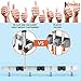 Homely Center Mop and Broom Holder Wall Mount – Heavy-Duty Closet Organizer for Garage, Kitchen, Laundry Organization – Tool Hanger with 3 racks and 4 hooks