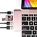 Satechi Aluminum Type-C USB 3.0 3-in-1 Combo Hub with USB-C Pass-Through - Compatible with 2020/2018 MacBook Air, 2020/2018 iPad Pro, 2017/2016 MacBook 12-Inch (Rose Gold)