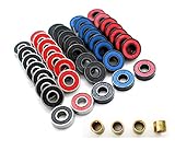 Abec-7 Skateboard Bearings w/ Heavy Duty Metal Spacer and Super Titanium Skateboard Bearings