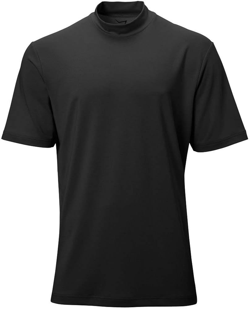 TGW Men's Solid Short Sleeve Performance Golf Mock Black L at Amazon