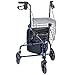 Upgraded Version ! Health Line Massage Products Lite Folding 3 Wheel Aluminum Rollator Walker Lightweight with Bag and Basket, Blue
