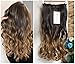 Wavy Clip in Hair Extensions 20 Inches 7PCS Full Head Brown Blonde Ombre Hairpieces for Women Girls Gift (Wavy, 20 inch, Dark brown to Honey blonde)