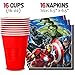 Avengers Party Supplies for 16 - Large Plates, cake plates, Napkins, Tablecloth, Cups, 3D masks, Tattoos - Great Decorative Birthday Set with Hulk, Captain America, Iron Man, Thor and more!