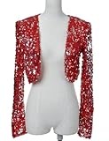 Prettyguide Women Ds Clubwear Sparkly Sequin Long Sleeve Shrug Cardigan Jacket