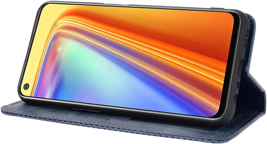 MingMing Wallet Case for Realme 7 Case, Retro Style Wallet Magnetic Cover with Credit Card Slots and Flip Stand - Image 4