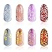 Mudder 216 Pieces 3D Flower Nail Art Stickers Decals Self-adhesive Nail Tips Decorations, 2 Sheet (Silver and Gold)