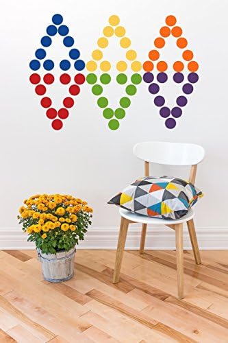 Polka Dot Wall Decals Multicolor Rainbow(220 2 inch Decals) Easy Peel and Stick Matte Finish Removable Decals Safe on Painted Walls