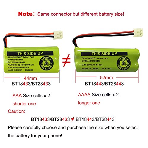 QBLPOWER 2.4V Rechargeable Battery For AT&T and Vtech Phones BT18433 BT184342 BT28433 BT284342 BT-8300 BATT-6010 BT1011 BT1018 BT1022 BT1031 89-1326-00-00 /89-1330-01-00 / CPH-515D(Pack of 4)