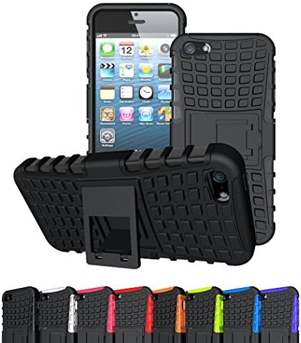 iPhone SE Case, iPhone 5S Case, Viodolge [Shockproof] Hybrid Tough Rugged Dual Layer Protective Case Cover with Kickstand for Apple iPhone SE / 5S / 5 (black)