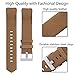 Henoda Replacement Bands Compatible with Fitbit Charge 2, Classic Genuine Leather Charge 2 Band Fitness Wristband for Women Men Small Large Brown
