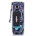 AUPET Water Bottle Sling Bag Carrier Crossbody Sleeve,Insulated Neoprene Bottle Case Holder Pouch Cover 500ML/17oz with Shoulder Strap for Walking Women Men (Purple Flower)