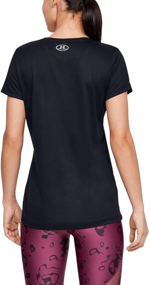 Under Armour Women Tech Short Sleeve V, Solid, Ladies T Shirt Made of 4-Way Stretch Fabric - Image 4