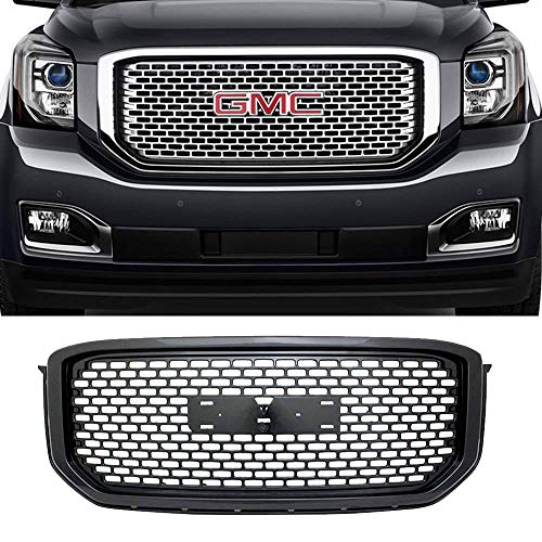 Topline Autopart Glossy Black OE Square Mesh Front Hood Bumper Grill