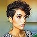 Vibola Women Short Black Brown FrontCurly Hairstyle Synthetic Hair Wigs For Black Women Wig cap