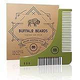 The Ultimate Beard Shaping Tool - Groom Guide Stencil from Buffalo Beards - With Beard Brush, Beard Comb, Beard Shaper Template and Guide