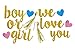 Famoby Gender Reveal Party Gold Glittery Boy or Girl We Love You Banner for Baby Shower Party