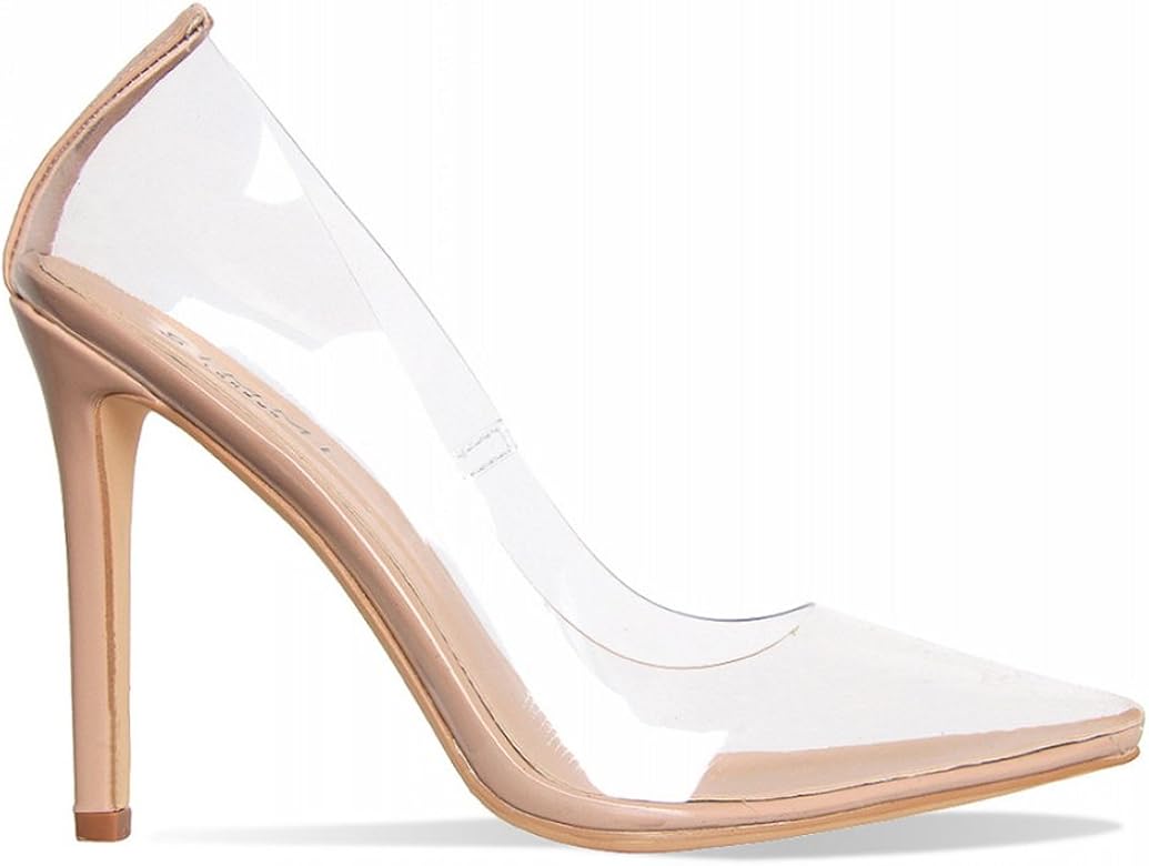clear stiletto pumps