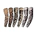 Garma 6 Pcs Temporary Tattoo Sleeves Arm Sunscreen Stockings Accessories Fake Temporary Tattoo Sleeves, Skeletons,Skulls Pattern (6 pcs Type-2)