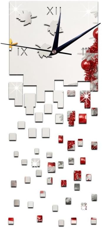OOFAY& Acrylic mirror wall clock/ Drain the time to decorate the mirror clock/Mute the clock,27*45cm , silver